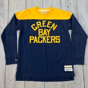 Mitchell & Ness Green Bay Packers Long Sleeve Throwback Shirt Size XL